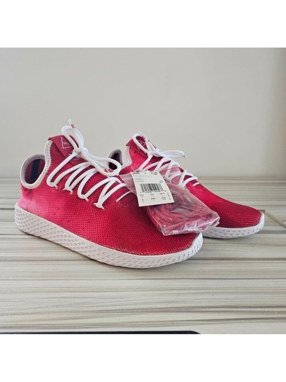 Adidas Pharell Williams Red Athletic Sneakers Shoes Size 6